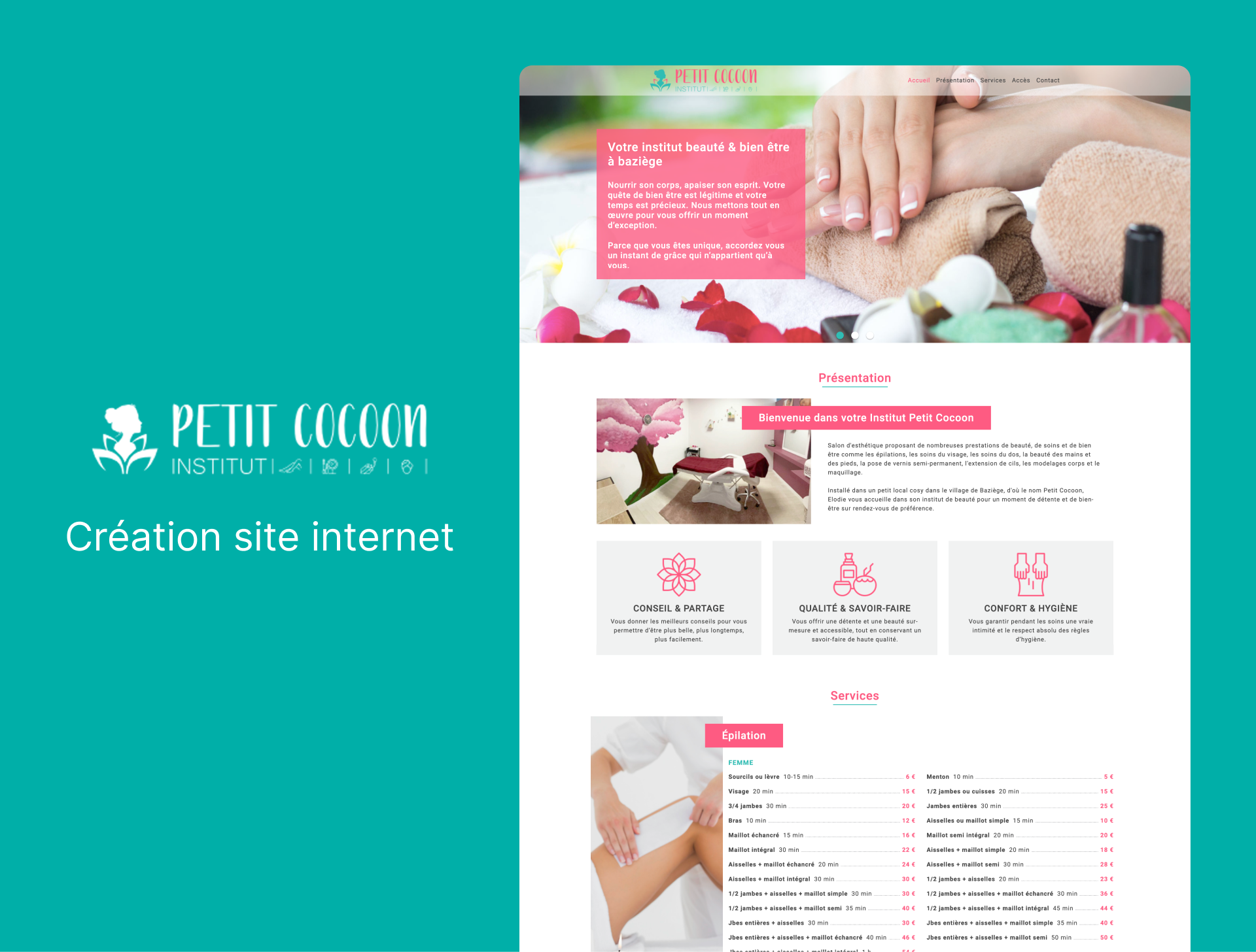 Miniature site internet Petit Cocoon