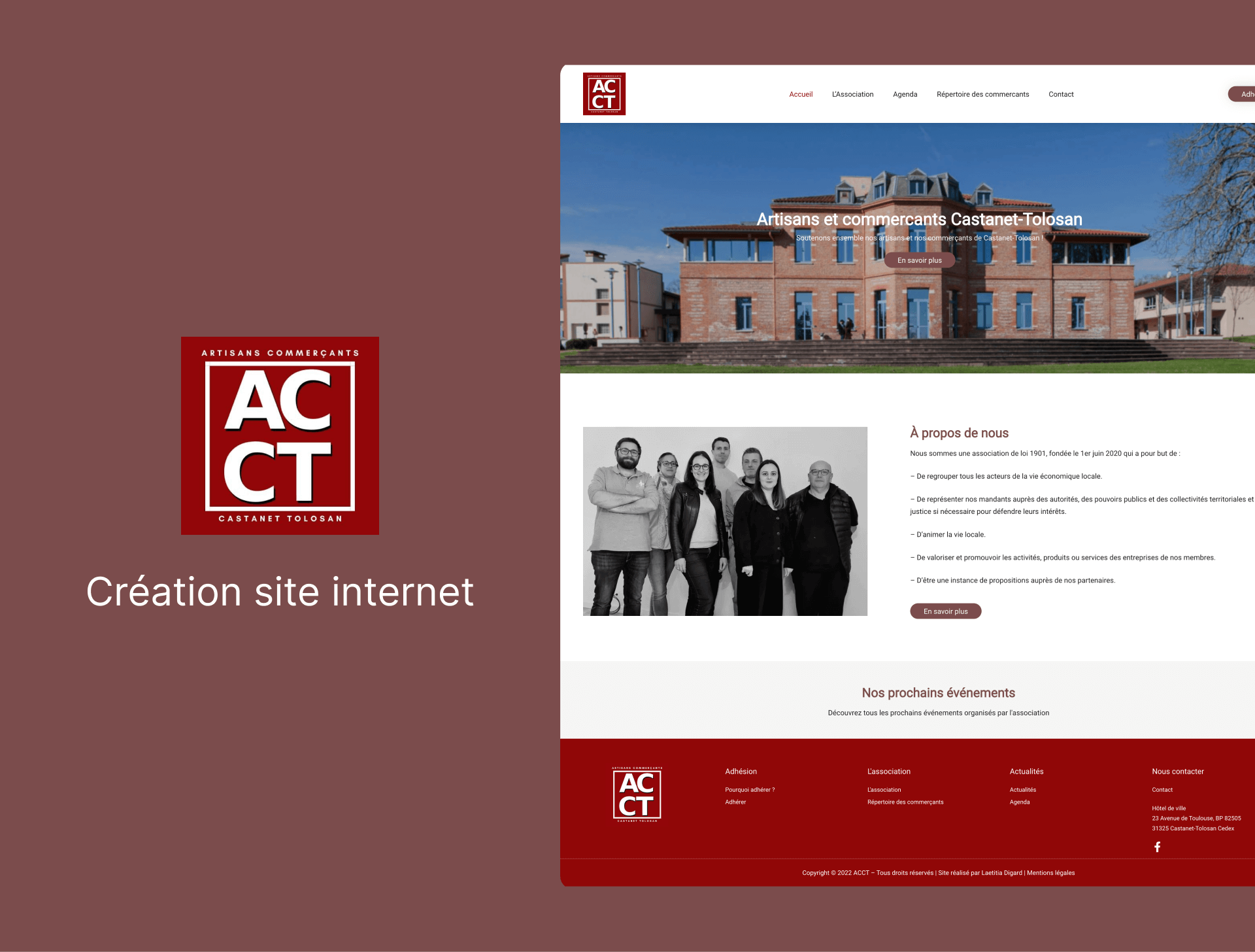 Création site internet - ACCT - Association des commerçants de Castanet-Tolosan - Laetitia Digard